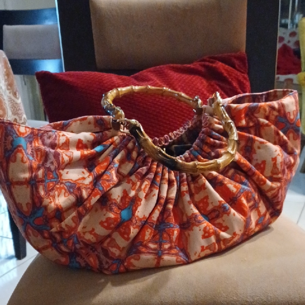 Stylish Orange and Blue Women's Bag
